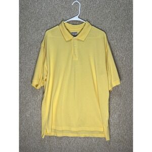 Imperfect cotton‎ polo shirt yellow large textured resort country club vacation